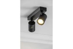 Decor Plafondlamp SANTO aluminium IP20 max. 20W*2 dubbel rond zwart. 1208963997