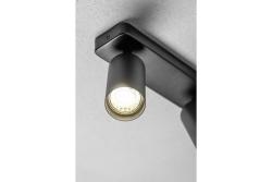 Decor Plafondarmatuur SANTO BIS aluminium IP20 max. 20W*2 kaksinkertainen pyöreä musta. 1208963999