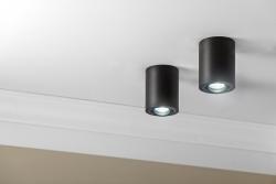Decorlamp opbouw SENSA aluminium 85x115 IP20 max 50W ronde zwarte behuizing. 1208964004