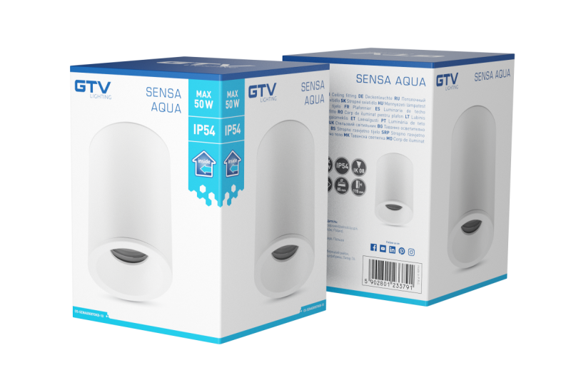 Decor SENSA AQUA kattovalaisin alumiini 85x115 IP54 max 50W pyöreä valkoinen. 1208964007