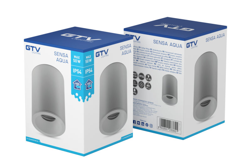 Decor SENSA AQUA kattovalaisin alumiini 85x115 IP54 max 50W pyöreä harmaa. 1208964008