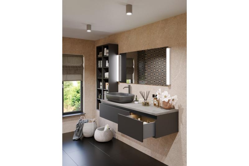 Decor SENSA AQUA kattovalaisin alumiini 85x115 IP54 max 50W pyöreä harmaa. 1208964008