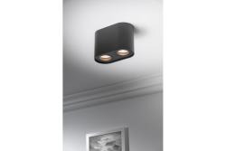 Decor Plafondlamp armatuur SENSO DUO alumiini 83x165x110 IP20 max 50W pyöreä musta. 1208964011