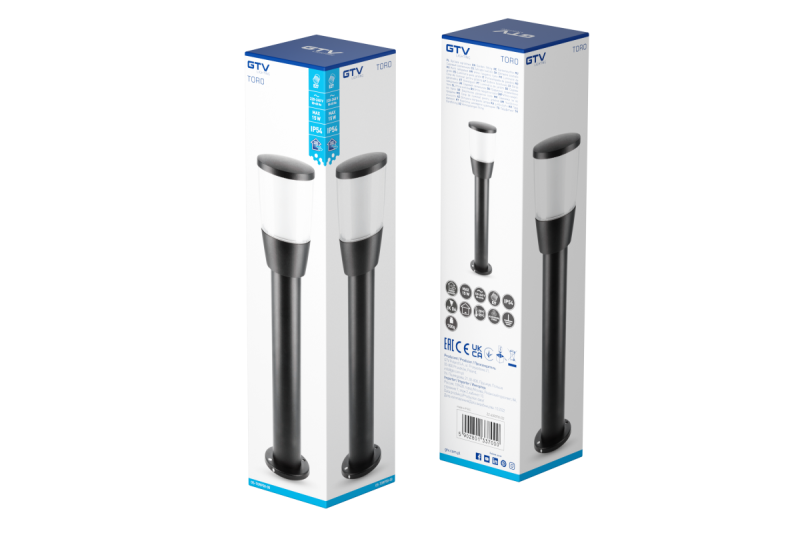 Sierverlichting voor de tuin TORO-P 50 E27 MAX.15W IP54 AC220-240V 50-60Hz paal zwart. 1208964024