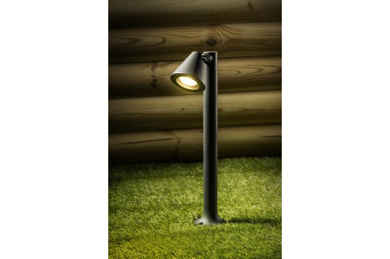 Décor Puutarhavalaisin LUSTINO-P 50 GU10 MAX.20W IP44 AC220-240V 50-60Hz asennustolppa grafiitti. 1208964033