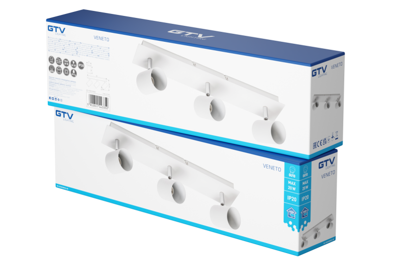 Dekoratiivinen kattovalaisin VENETO IP20 max. 20W 3 x GU10 pyöreä valkoinen. 1208964039