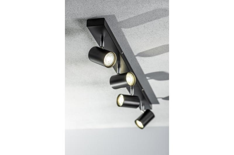 Decor Ceiling luminaire VENETO IP20 max. 20W 4 x GU10 round black 1208964042