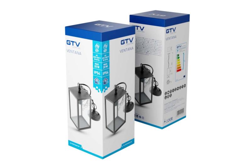 Decoreer Tuinarmatuur opgehangen VENTANA-H E27 MAX.20W IP54 AC220-240V 50-60Hz musta. 1208964047