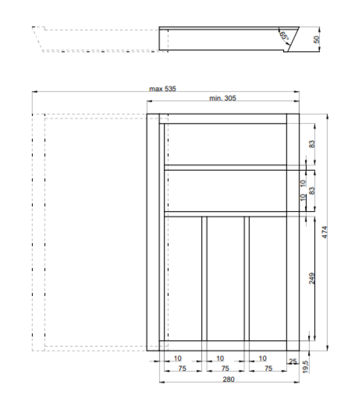 Deco Cutle Aterimien Jakaja Säädettävä aterinteline Väri Pyökki 1208966290
