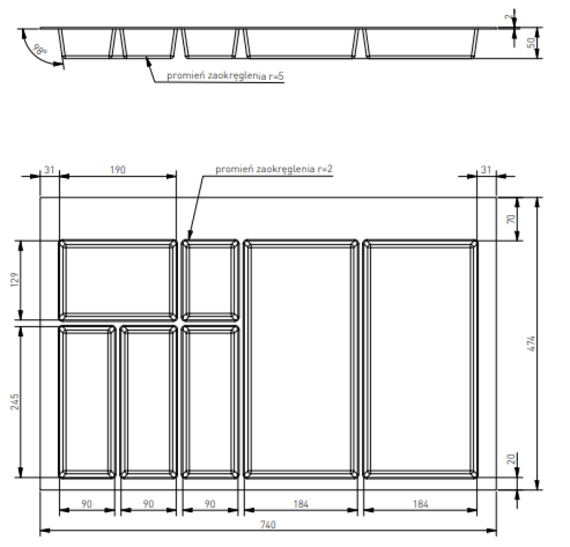 Decor Cutle Aterinlaatikko Keittiönlaatikkoon 800 Antrasiitti 1208966380