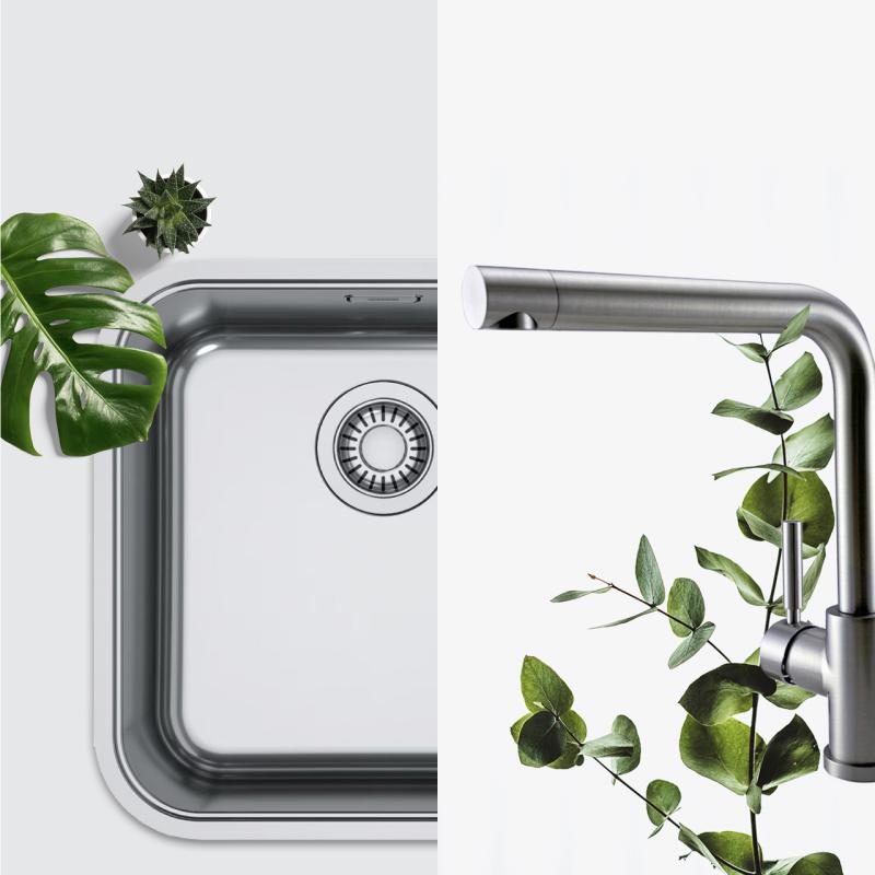 Franke-altaan ja Pure.sink-keittiöhanan yhdistelmäpakkaus - keittiöviemäri