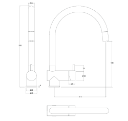 Waterevolution Flow keukenkraan PVD Geborsteld Light Gold met uittrekbare uitloop T155WGE