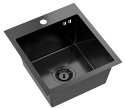 Quadri Dixton 40 musta ruostumaton teräs pesuallas nano pvd 400x450 mm hanareiällä 1208967080