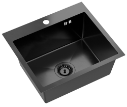 Quadri Dixton 50 musta Nano PVD ruostumattomasta teräksestä pesuallas 500x450 mm hanan reiällä päälle asennettava 1208967082