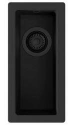 GraniteMy Universal graniittinen pieni musta pesuallas 17x40 cm musta, pinta-asennus, altaan asennus ja taso-asennus mustalla tulppalla 1208967140