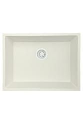 GraniteMy Universele granieten witte gootsteen 55x40 cm wit, opbouw, onderbouw en vlakbouw met witte plug 1208967153