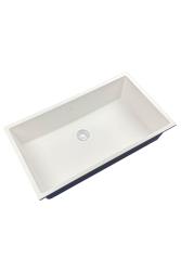 GraniteMy Universal graniitti suuri valkoinen pesuallas 74x40 cm valkoinen päältä asennettava, alta asennettava ja tasoon upotettava valkoisella tulppalla 1208967160