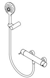Waterevolution Flow suihkutermostaatti pyöreällä kromisella suihkusetillä T140TNR01