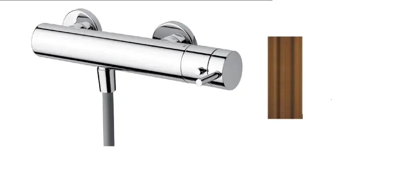 Waterevolution Flow shower thermostat with round PVD brushed Copper shower set T140TNRCPE