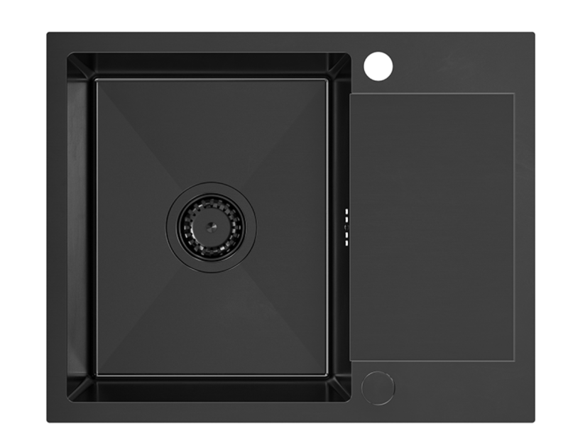 Quadri Dixton 80 musta PVD Nano ruostumaton teräs pesuallas 600x480 mm käännettävä tippareuna 1208967197