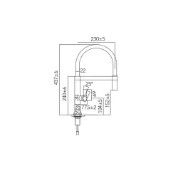 CARESSI Black Line yksikahvainen keittiöhana RST musta CA1112BK ECO 1208967206