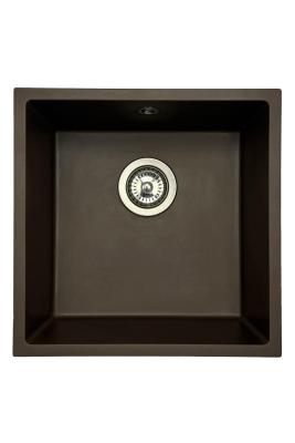 GraniteMy Universal graniittinen kahvila-allas 40x40 cm asennus, upotus ja tasoasennus ruostumattomasta teräksestä valmistetulla tulppalla 1208967212