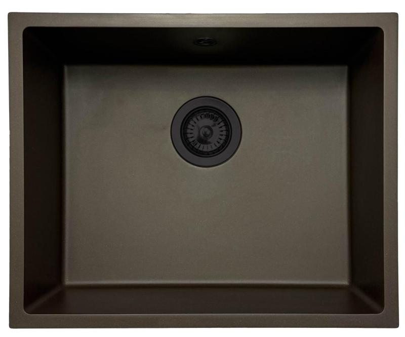 GraniteMy Universal granite café sink 50x40 cm top-mounted, undermount and flush-mount with black plug 1208967228