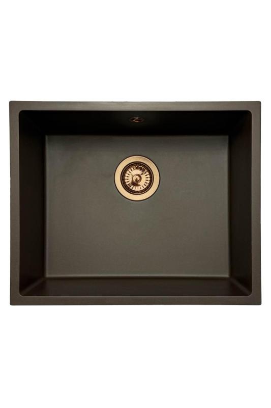 GraniteMy Universal granite café sink 50x40 cm top-mounted, undermount and flush-mount with copper plug 1208967229