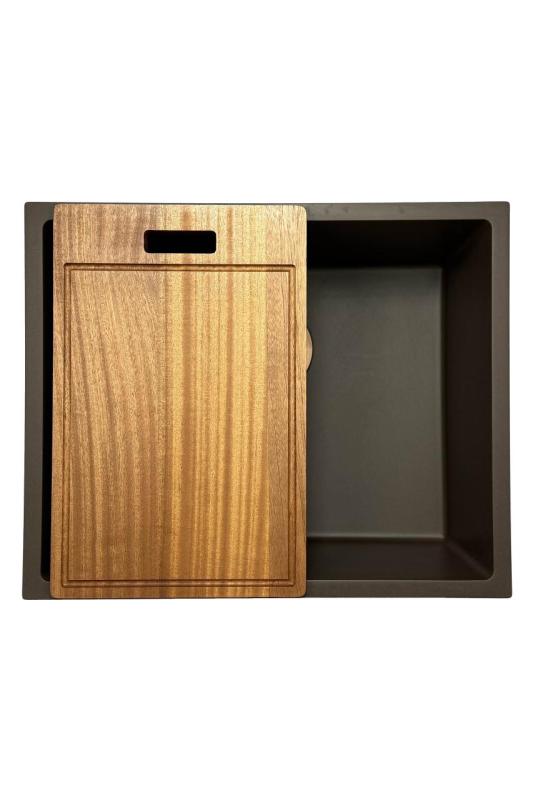 GraniteMy Universal granite café sink 50x40 cm top-mounted, undermount and flush-mount with copper plug 1208967229