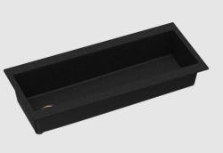 GraniteMy Trog graniittinen erittäin suuri musta pesuallas 116x50 cm musta päälleasennettava hanatasolla ja kultaisella tulppalla 1208967239