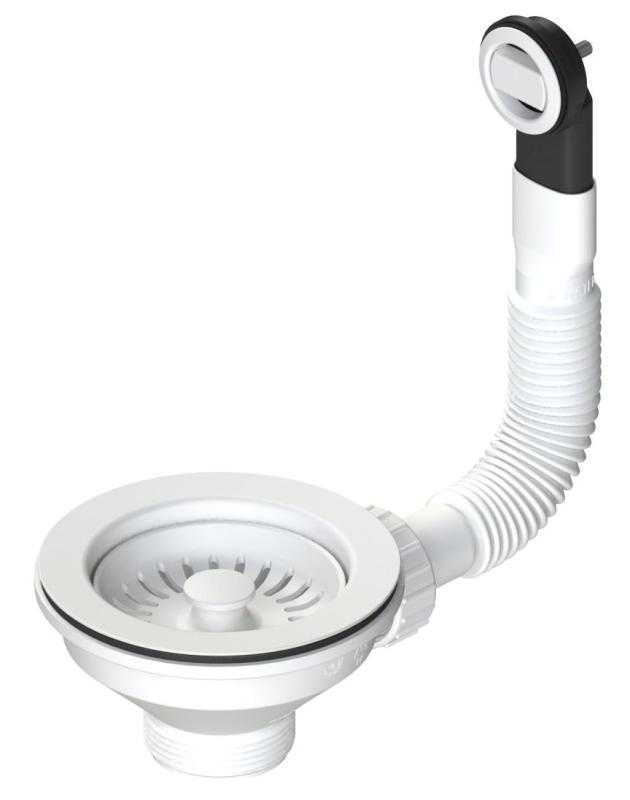 Granitemy koripistokesarja, mattavalkoinen, viemärisarja pesualtaan, mukaan lukien ylivuoto, pyöreä ja suorakulmainen 1208967257