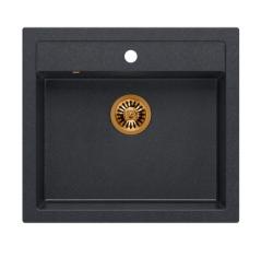 Quadri Maalaistalo maaseudun väli- tai päällystys graniittinen pesuallas antrasiitti kuparisella tulppalla 595x540mm 1208967266