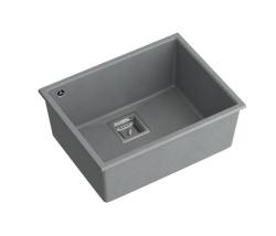 Quadri Quadrangle harmaa graniitti alapuolinen pesuallas 55x42 cm ruostumattomasta teräksestä valmistettu tulppa 1208967274
