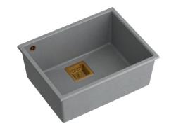 Quadri Quadrangle harmaa graniitti alapuolinen pesuallas kuparisella tulppa 55x42cm 1208967276