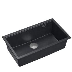 Quadri Newport II suuri ja syvä allas graniittia, pintaasennus ja upotus antrasiitti allas 76x45cm ruostumattomasta teräksestä valmistetulla tulppalla 1208967313