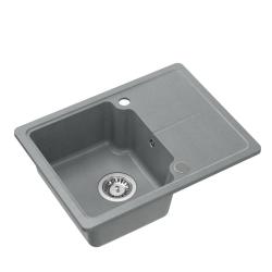 Quadri Kendal harmaa graniittinen pesuallas 58x44 cm kuivausalueella 1208967404
