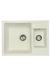 GraniteMy Smart extra matala 1,5 graniittinen pinta-asennettava valkoinen pesuallas 58x44cm 1208967418