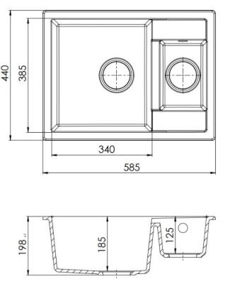 GraniteMy Smart extra matala 1,5 graniittinen pinta-asennettava valkoinen pesuallas 58x44cm 1208967418