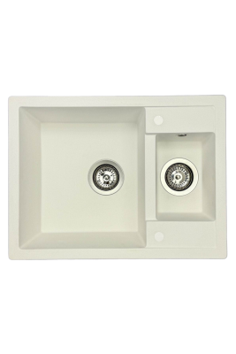GraniteMy Smart extra matala 1,5 graniittinen pinta-asennettava valkoinen pesuallas 58x44cm 1208967418