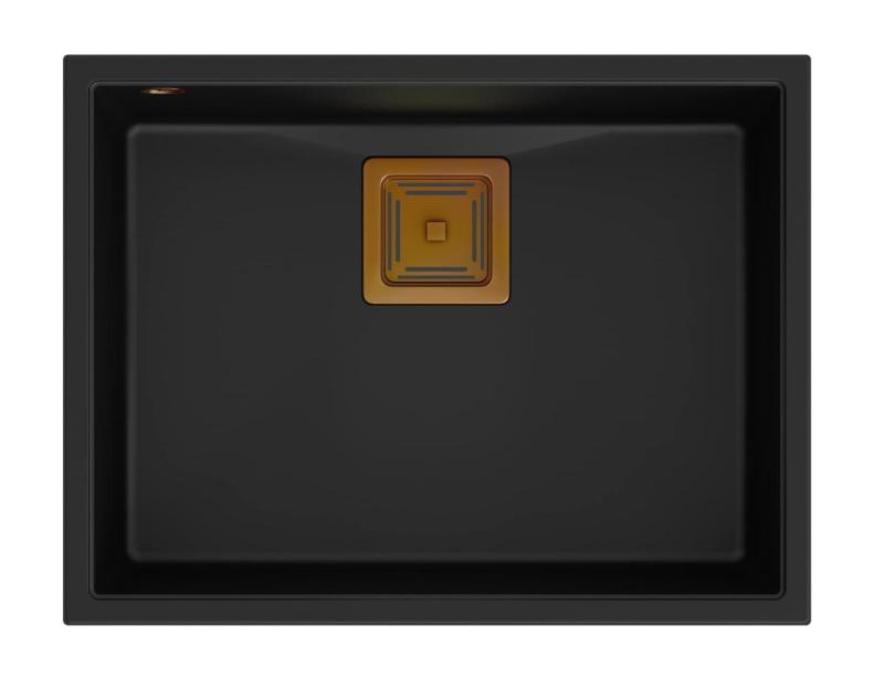 Quadri Quadrangle antrasiitti graniitti alapuolinen pesuallas 55x42cm, jossa kuparitulppa 1208967480