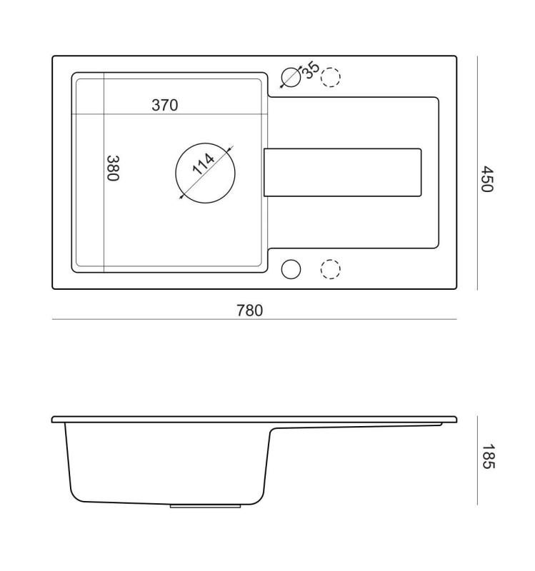 Quadri Sutton antraciet granieten opbouw spoelbak 78x45 cm met afdruipvlak omkeerbaar met zwarte plug 1208967495

Quadri Sutton antrasiitinharmaa graniittinen pesuallas 78x45 cm valutustasoll