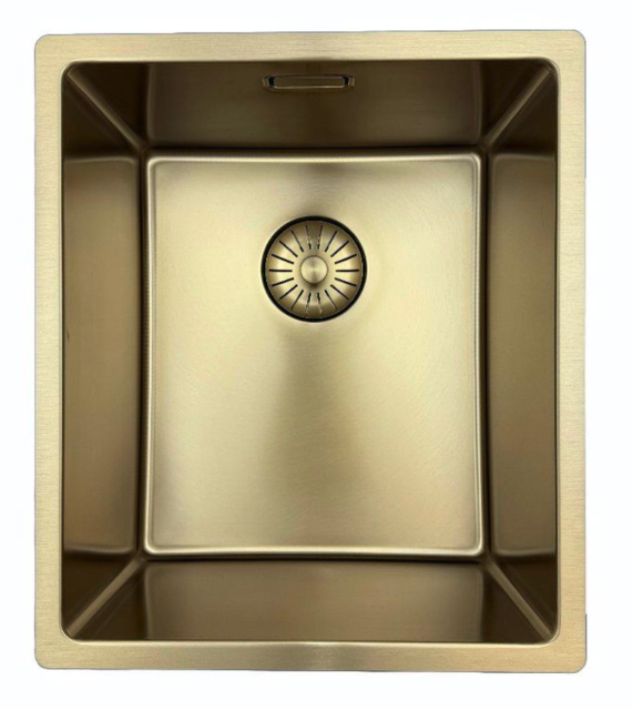 Pure.Sink Prestige sink 34x40 cm PVD Gold 10mm radius undermount, flush mount, and top mount PPG3440-60