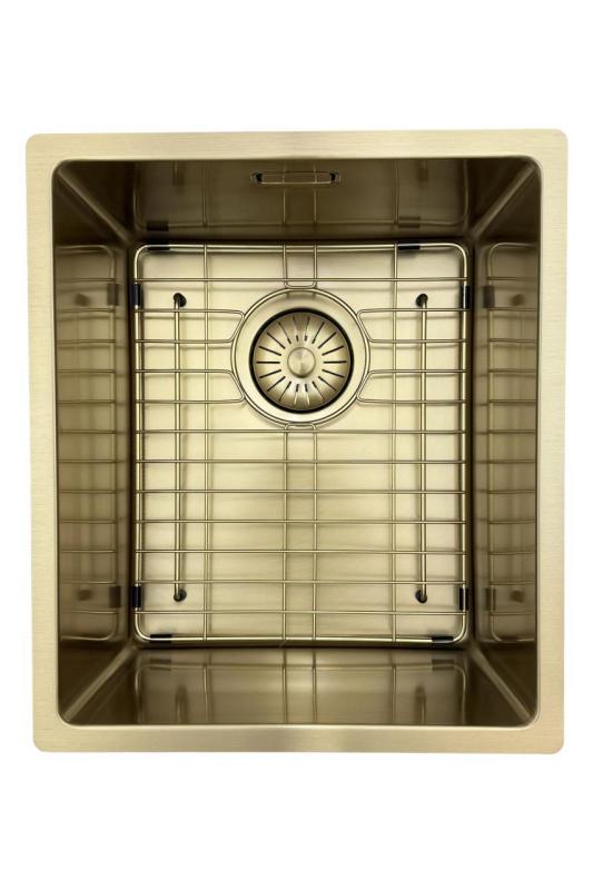 Pure.Sink Prestige sink 34x40 cm PVD Gold 10mm radius undermount, flush mount, and top mount PPG3440-60