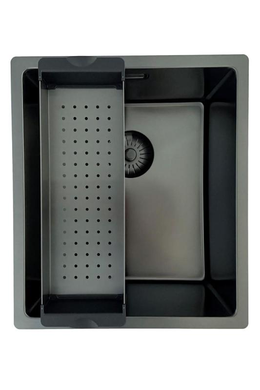 Pure.Sink Prestige sink PVD gun metal 34x40cm 10mm radius undermount,flush mount,topmount PPG3440-61