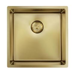 Pure.Sink Prestige tiskiallas PVD Kulta 40x40 cm, 10 mm säde, upotettu, tasoon asennettava ja päältä asennettava PPG4040-60