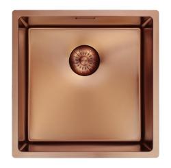 Pure.Sink Prestige pesuallas 40x40 cm PVD Kupari 10mm säde upotettava, tasoon upotettava ja päälle asennettava PPG4040-62