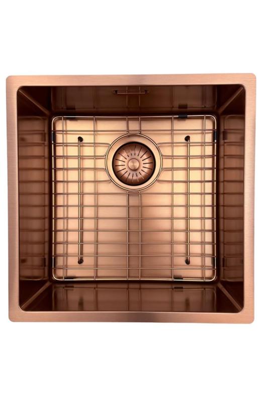 Pure.Sink Prestige sink 40x40 cm PVD Copper 10mm radius undermount, flush mount, and surface mount PPG4040-62
