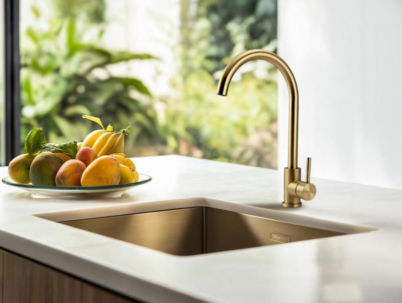 Pure.Sink Prestige sink 50x40 cm PVD Gold 10mm radius undermount, flush mount, and top mount PPG5040-60.
