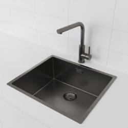 Pure.Sink Prestige sink 50x40 cm PVD Gun Metal 10mm radius under, flush and top mount PPG5040-61