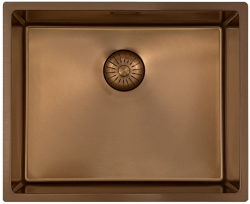 Pure.Sink Prestige pesuallas 50x40 cm PVD Kupari 10mm säde alakiinnitys, tasokiinnitys ja päällikiinnitys PPG5040-62